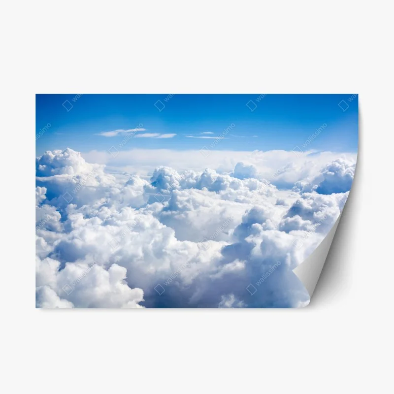 Repositionable sticker serene blue cloudscape