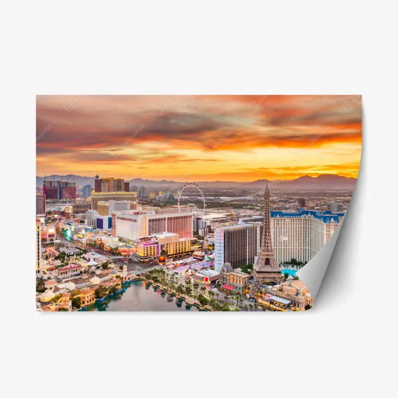 Repositionable sticker Las Vegas skyline at sunset