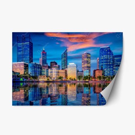 Repositionable sticker Perth skyline at sunset • Wallissimo®