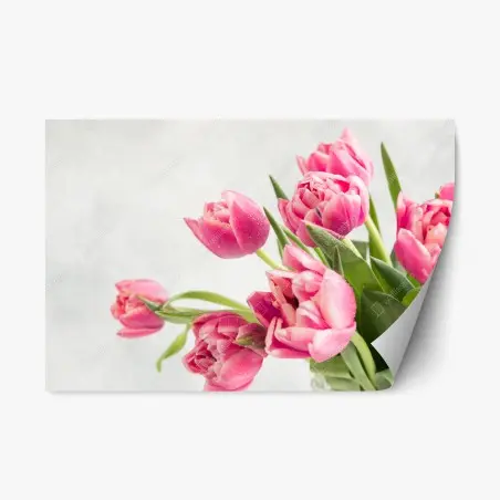 Repositionable sticker elegant pink tulip bouquet • Wallissimo®