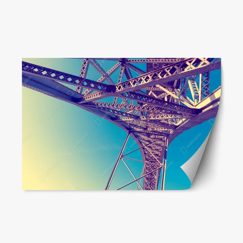 Repositionable sticker abstract steel bridge perspective