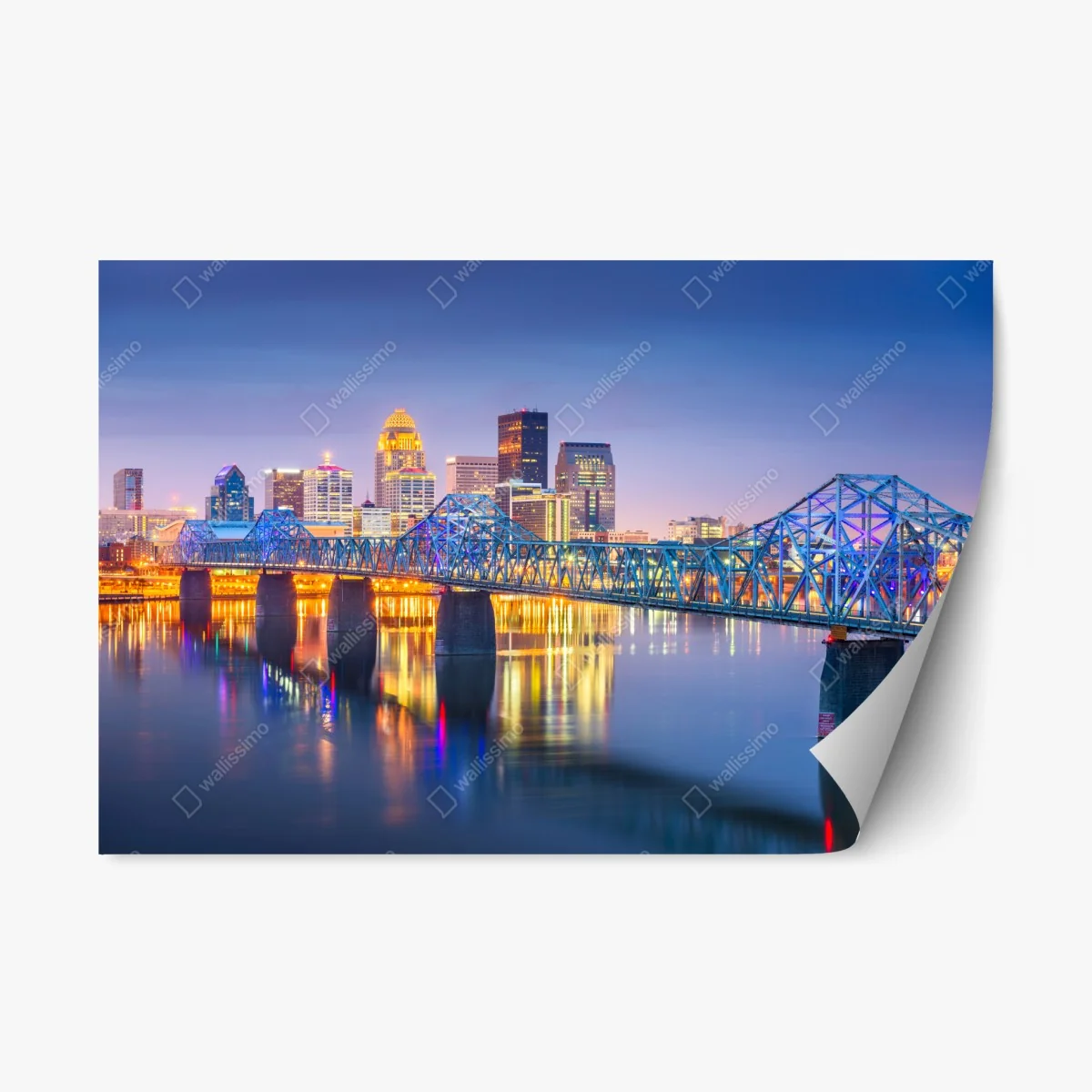 Repositionable sticker Louisville skyline at dusk • Wallissimo® Repositionable sticker Louisville skyline at dusk • Wallissimo®