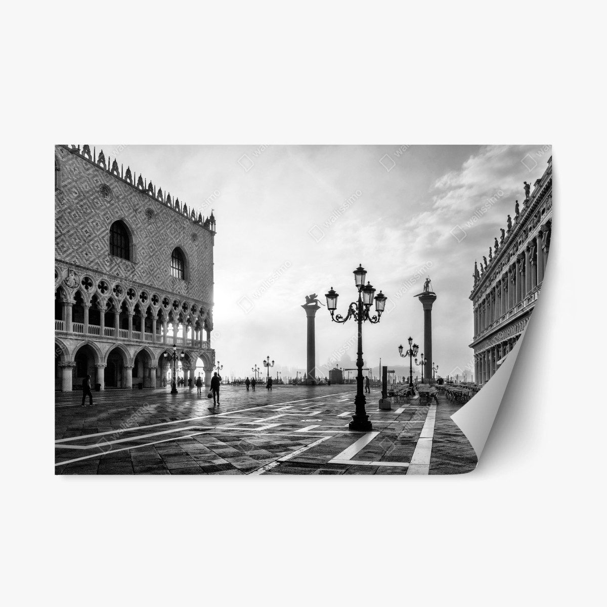 Repositionable sticker Venice piazza in mist ⁕ Wallissimo® Repositionable sticker Venice piazza in mist ⁕ Wallissimo®