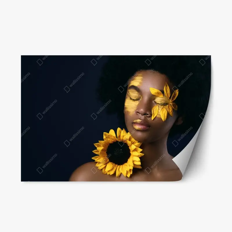 Repositionable sticker turquoise dandelion close-up • Wallissimo®