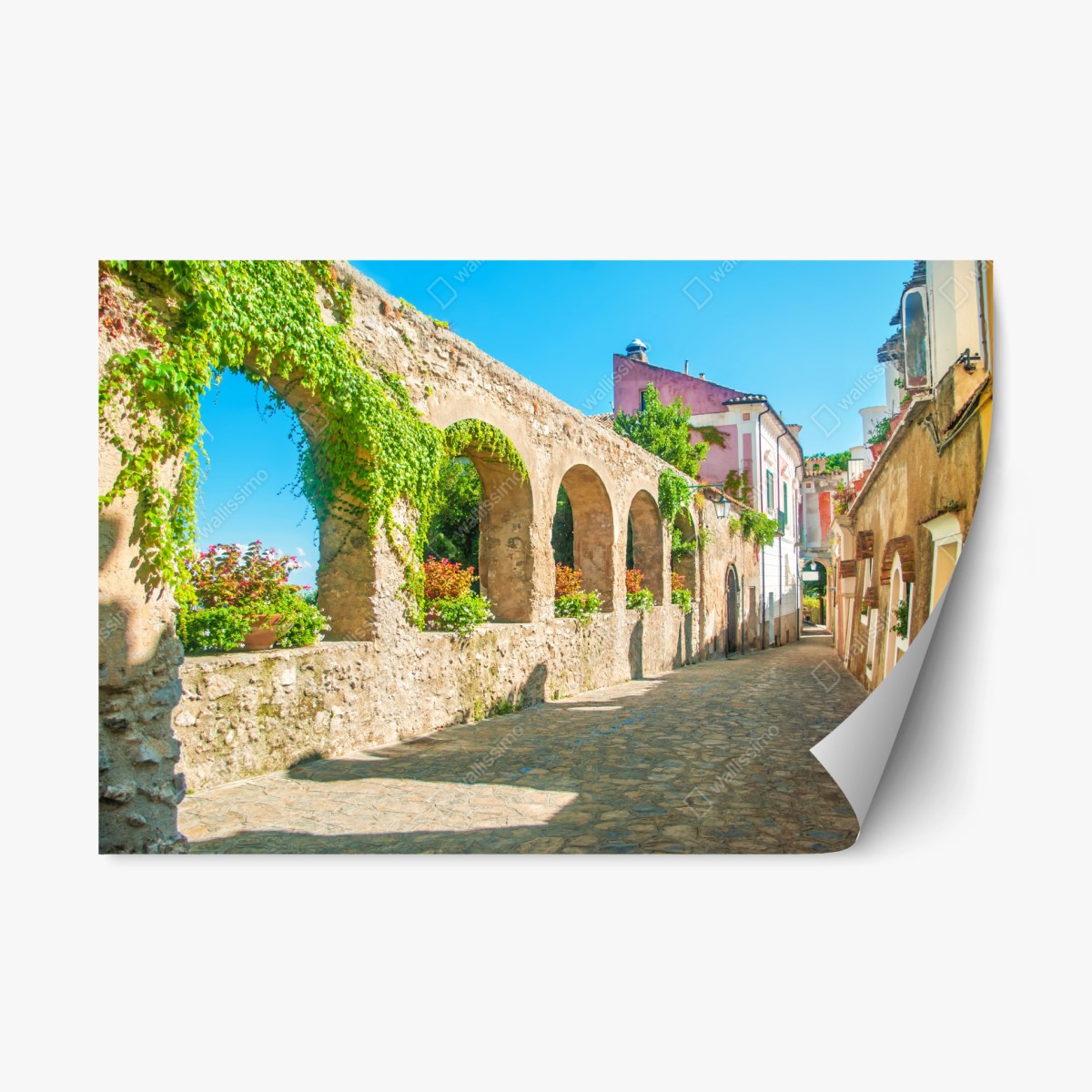 Repositionable sticker sunlit arches in Ravello ⁕ Wallissimo® Repositionable sticker sunlit arches in Ravello ⁕ Wallissimo®