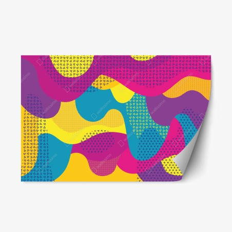 Repositionable sticker vibrant abstract wave pattern • Wallissimo®