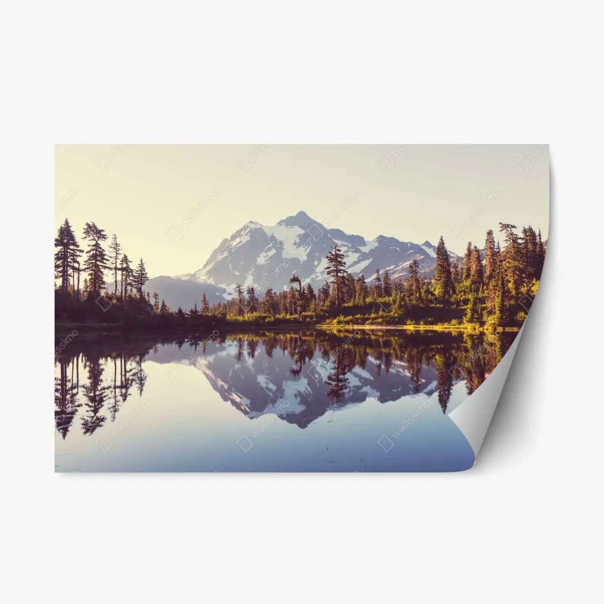 Repositionable sticker mirror lake reflection of Mount Shuksan • Wallissimo® Repositionable sticker mirror lake reflection of Mount Shuksan • Wallissimo®