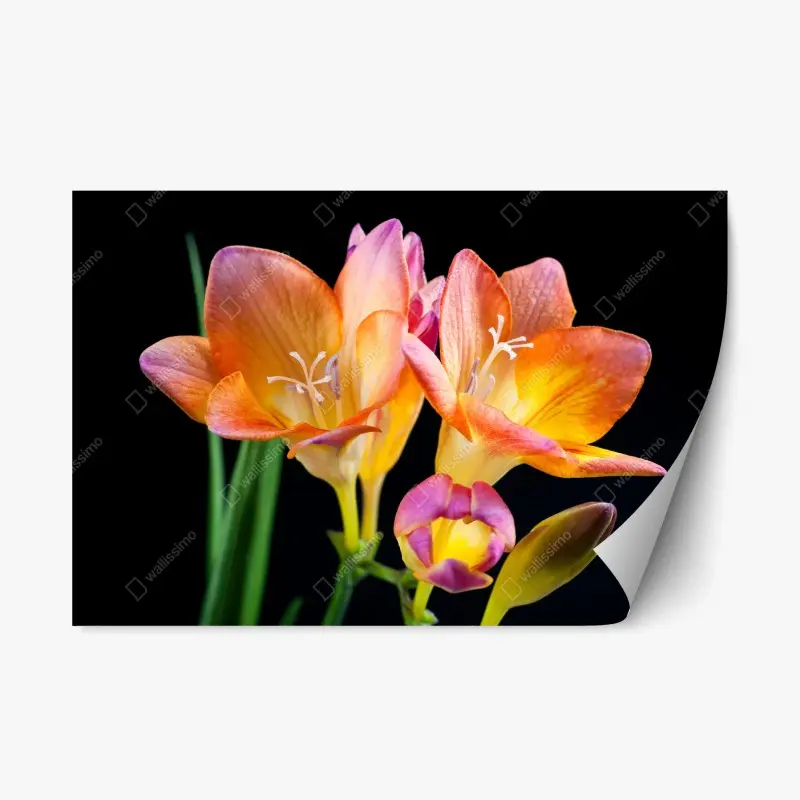 Repositionable sticker blue leaf pattern • Wallissimo®