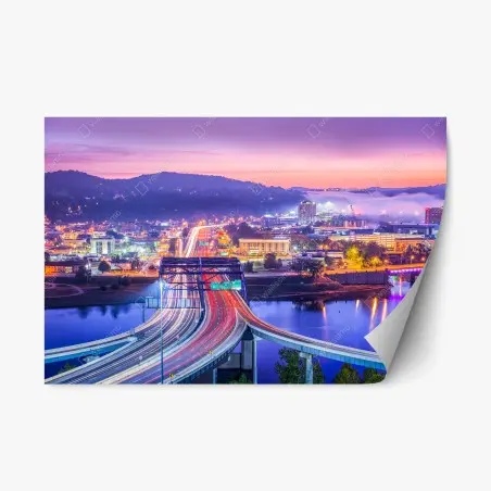 Repositionable sticker Charleston skyline at dawn • Wallissimo®