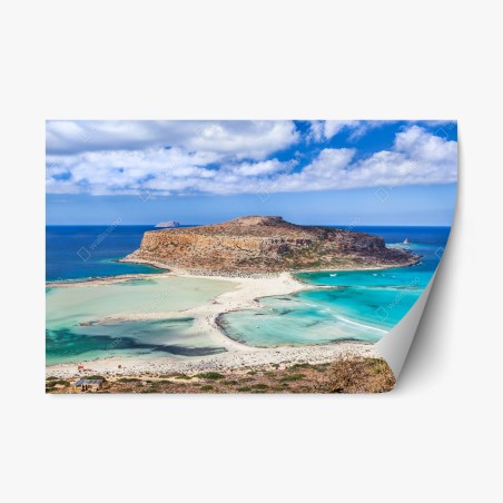 Repositionable sticker turquoise lagoon beach panorama • Wallissimo®