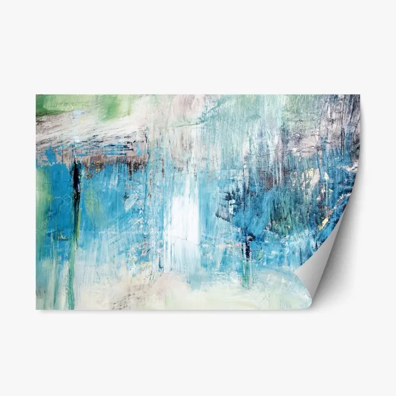 Repositionable sticker turquoise abstract oil painting texture