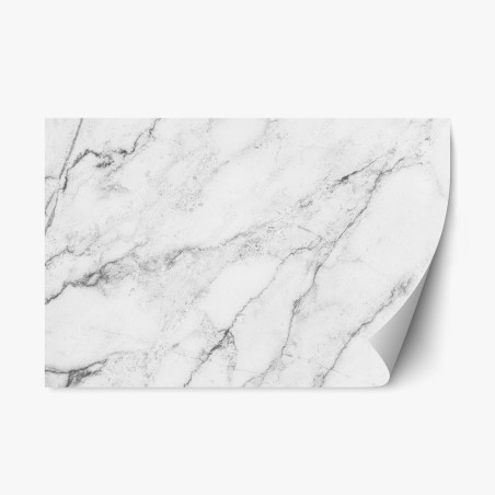 Repositionable sticker white marble texture with gray veins • Wallissimo®