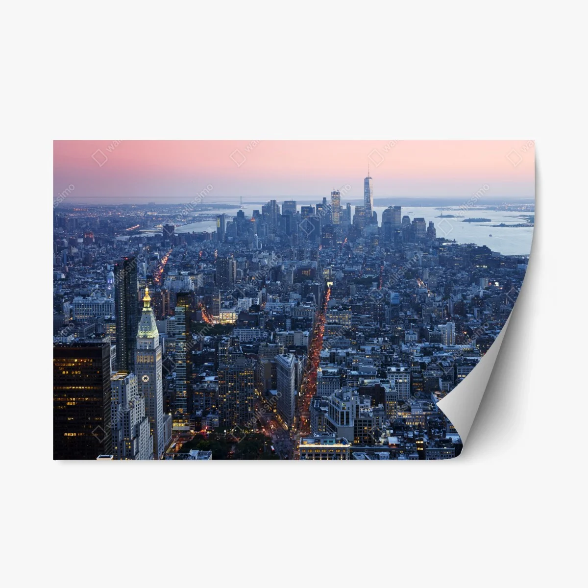 Repositionable sticker sunset over Manhattan skyline • Wallissimo® Repositionable sticker sunset over Manhattan skyline • Wallissimo®