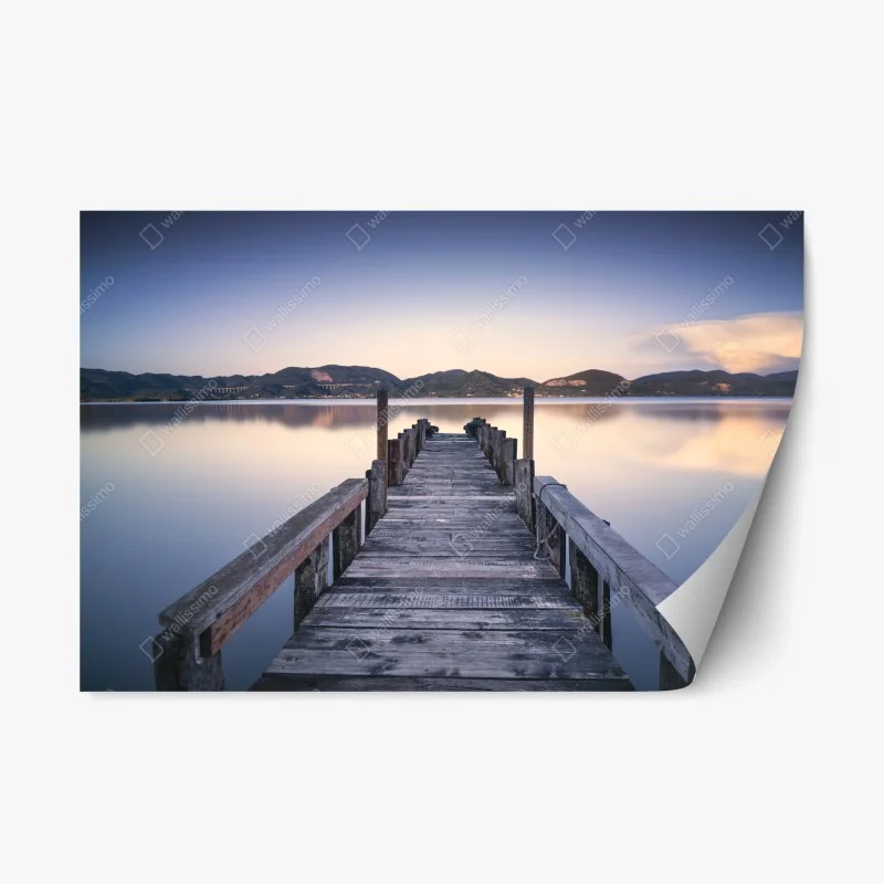 Repositionable sticker wooden pier at Versilia Massaciuccoli, Tuscany