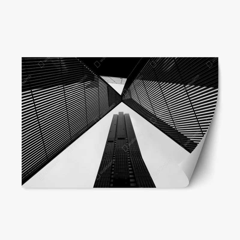 Repositionable sticker Melbourne architectural lines in monochrome