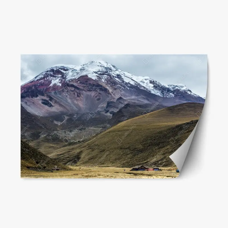 Repositionable sticker majestic snow-capped mountain valley
