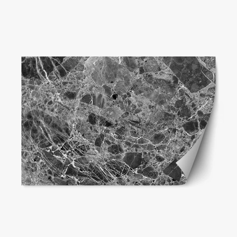Repositionable sticker monochrome marble texture art