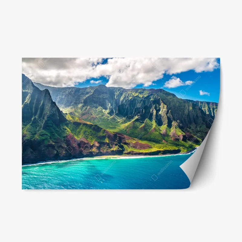 Repositionable sticker majestic Hawaii coastline panorama