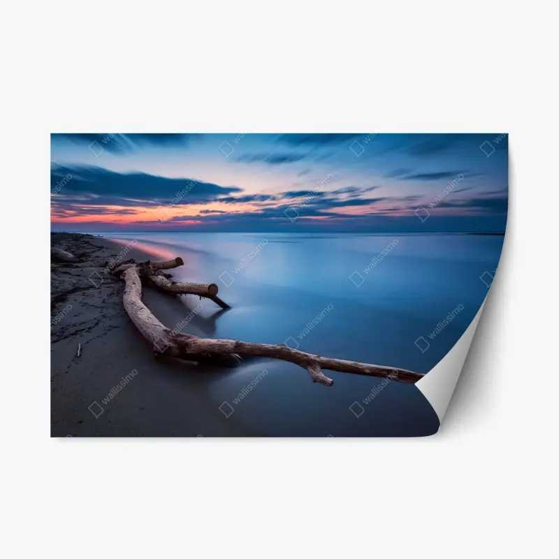 Repositionable sticker sunrise over Lofoten red cabins • Wallissimo®