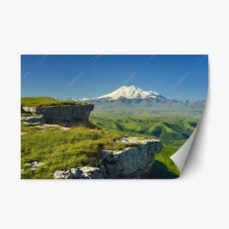 Repositionable sticker majestic Mount Elbrus sunrise • Wallissimo®