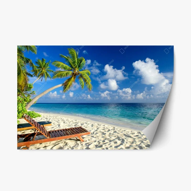 Repositionable sticker tropical Maldives beach escape