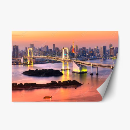 Repositionable sticker Tokyo skyline at sunset • Wallissimo®