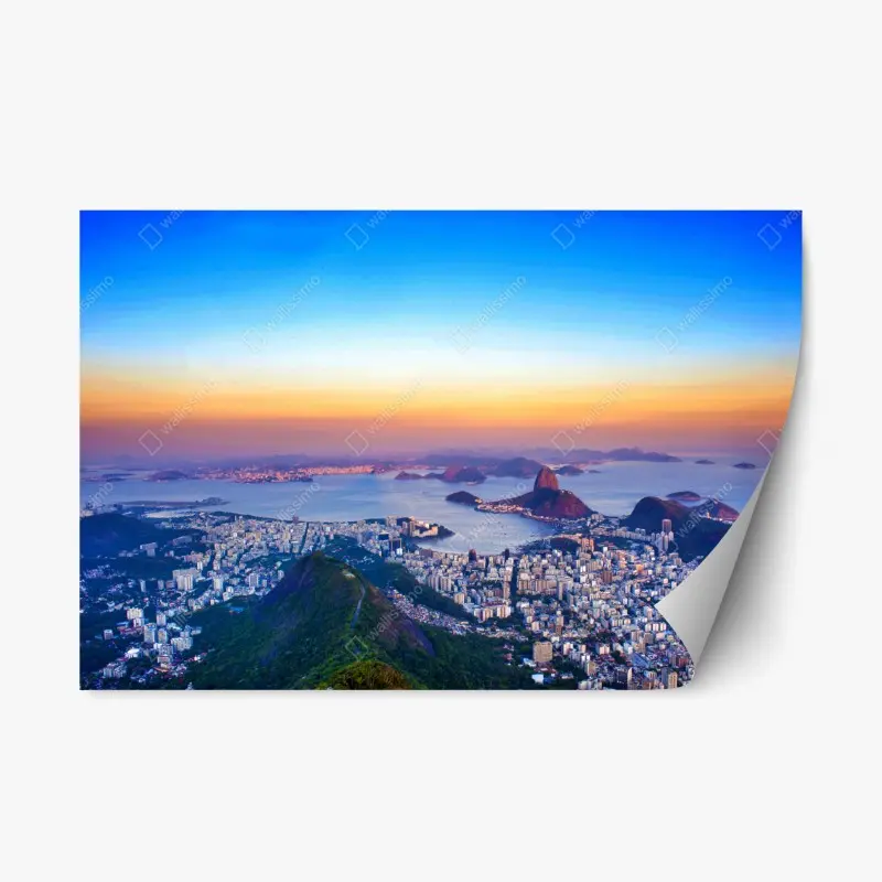 Repositionable sticker rio de Janeiro skyline at sunset