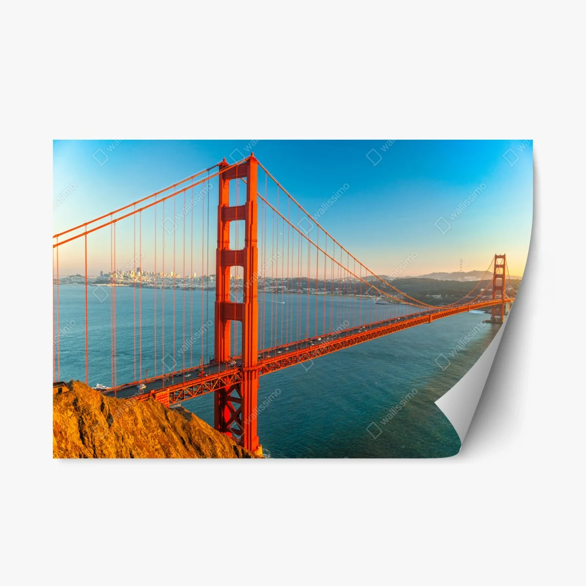 Repositionable sticker Golden Gate sunset panorama ⁕ Wallissimo® Repositionable sticker Golden Gate sunset panorama ⁕ Wallissimo®