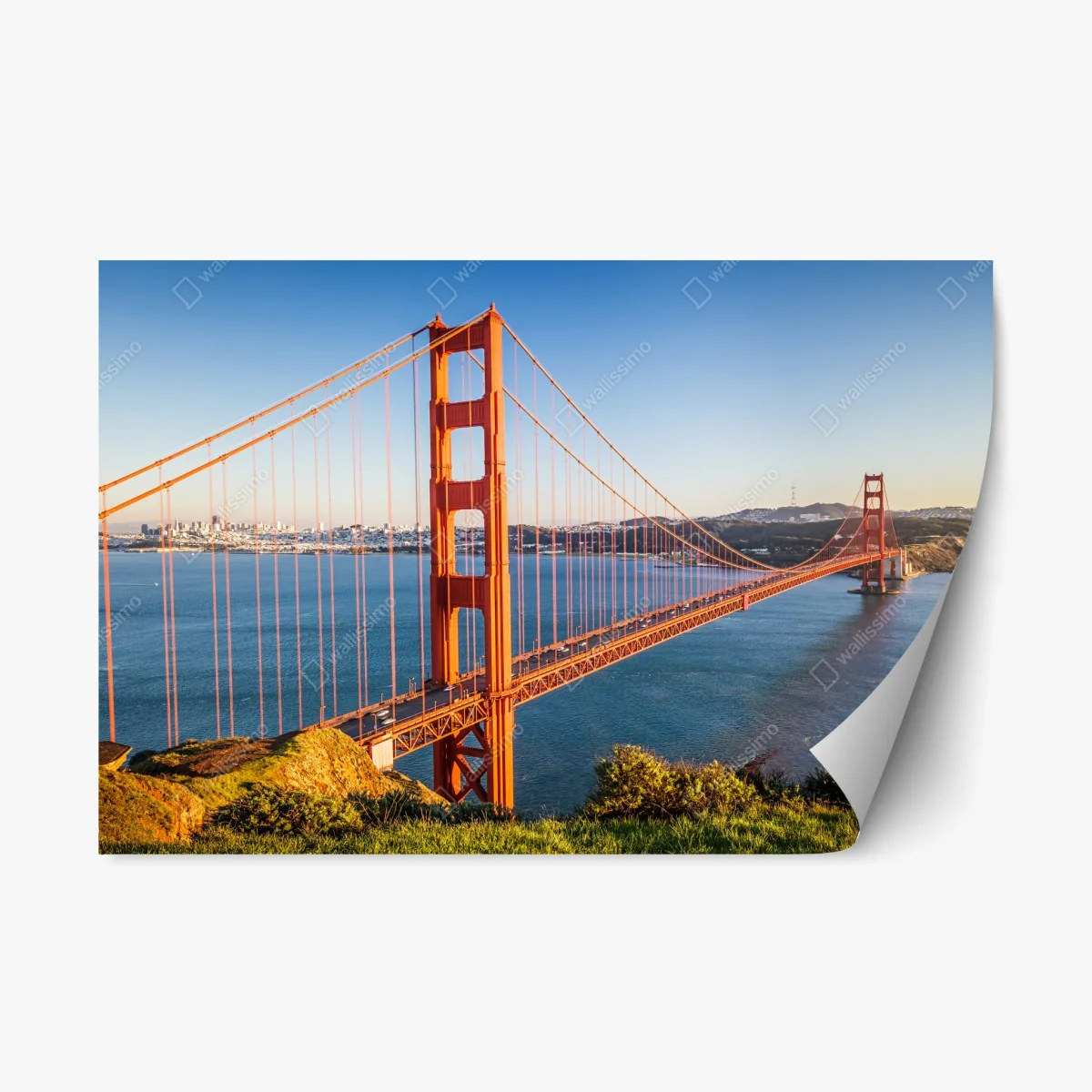 Repositionable sticker Golden Gate Bridge panoramic view • Wallissimo® Repositionable sticker Golden Gate Bridge panoramic view • Wallissimo®