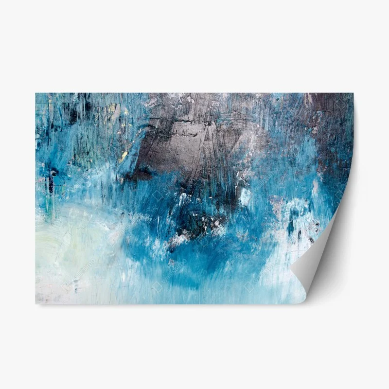 Repositionable sticker deep blue abstract texture