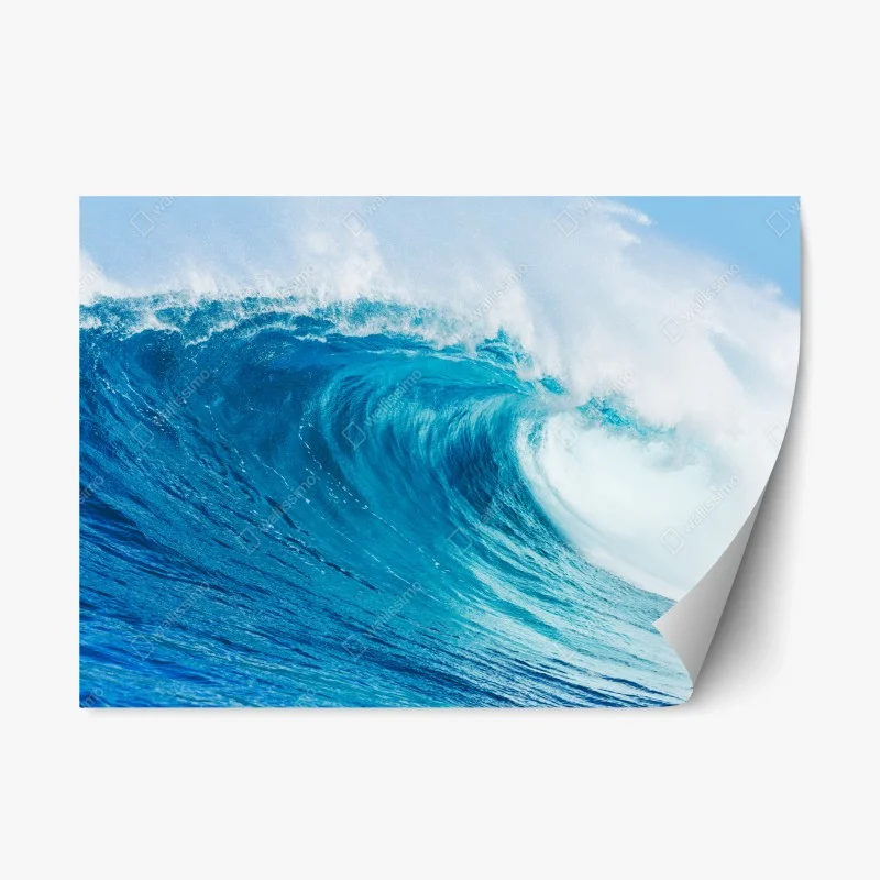 Repositionable sticker majestic blue ocean wave