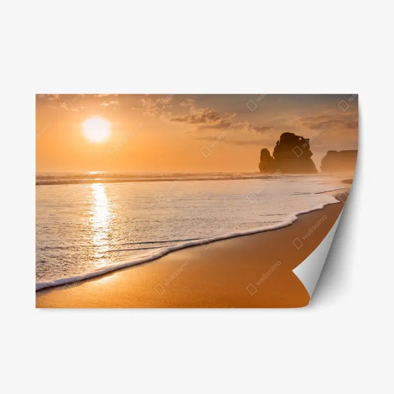 Repositionable sticker watercolor tropical leaves pattern • Wallissimo®