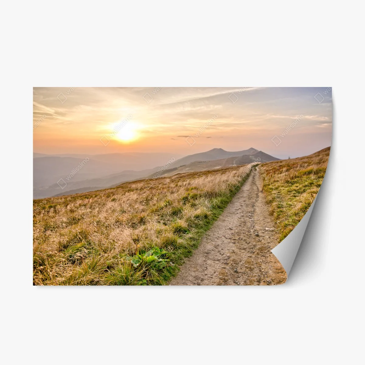 Repositionable sticker Bieszczady mountain sunset trail • Wallissimo® Repositionable sticker Bieszczady mountain sunset trail • Wallissimo®