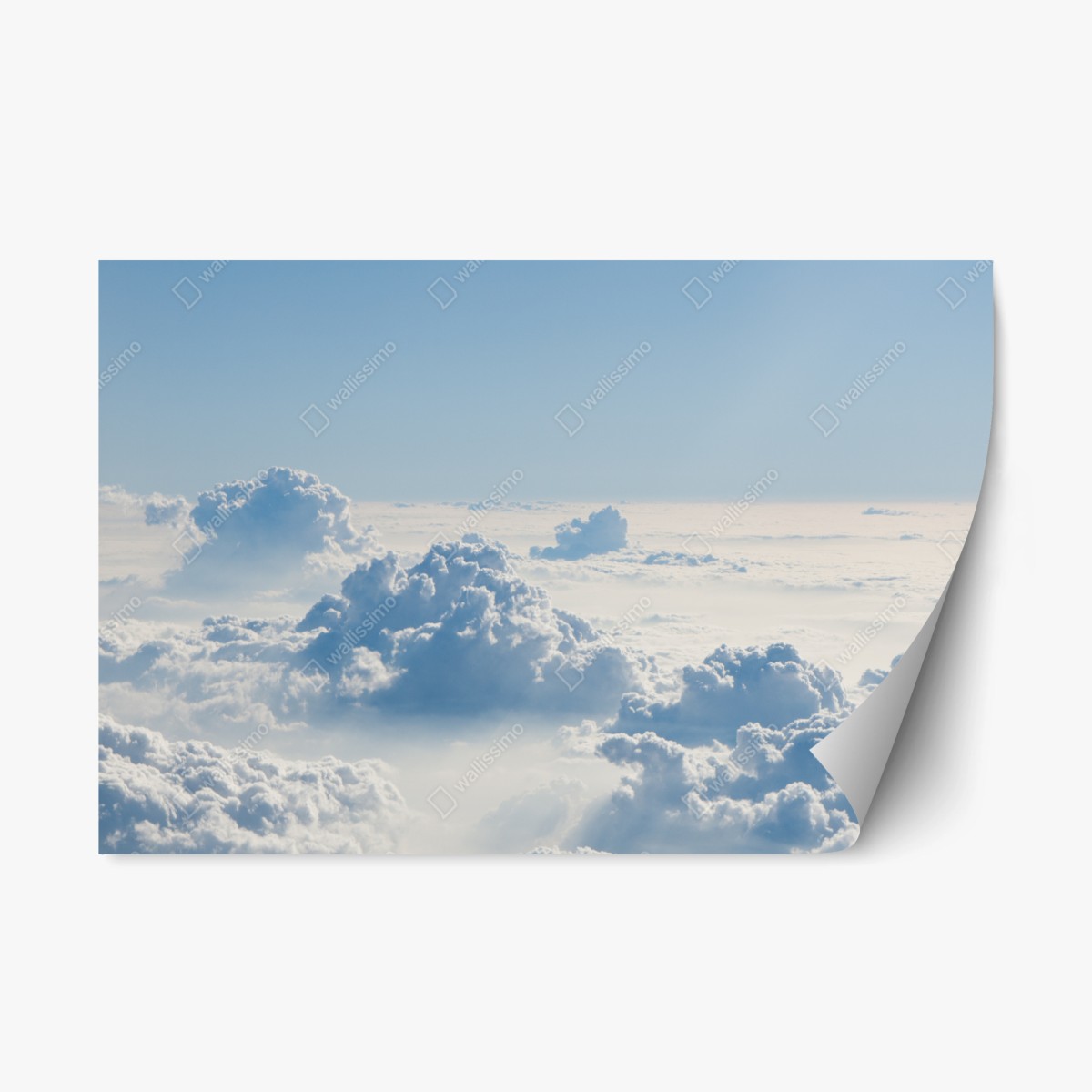Repositionable sticker aerial cloudscape over soft blue sky • Wallissimo® Repositionable sticker aerial cloudscape over soft blue sky • Wallissimo®