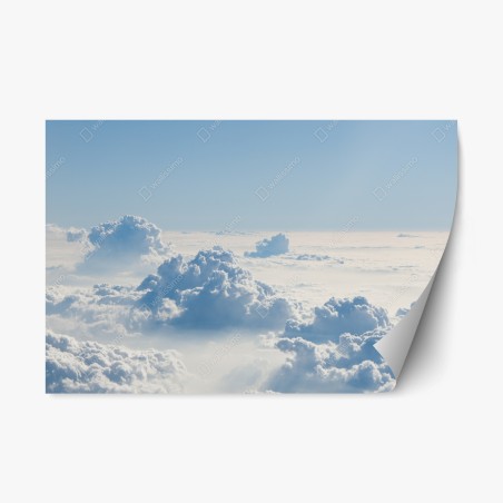 Repositionable sticker aerial cloudscape over soft blue sky • Wallissimo®
