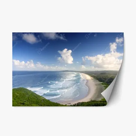Repositionable sticker Byron Bay coastal panorama • Wallissimo®