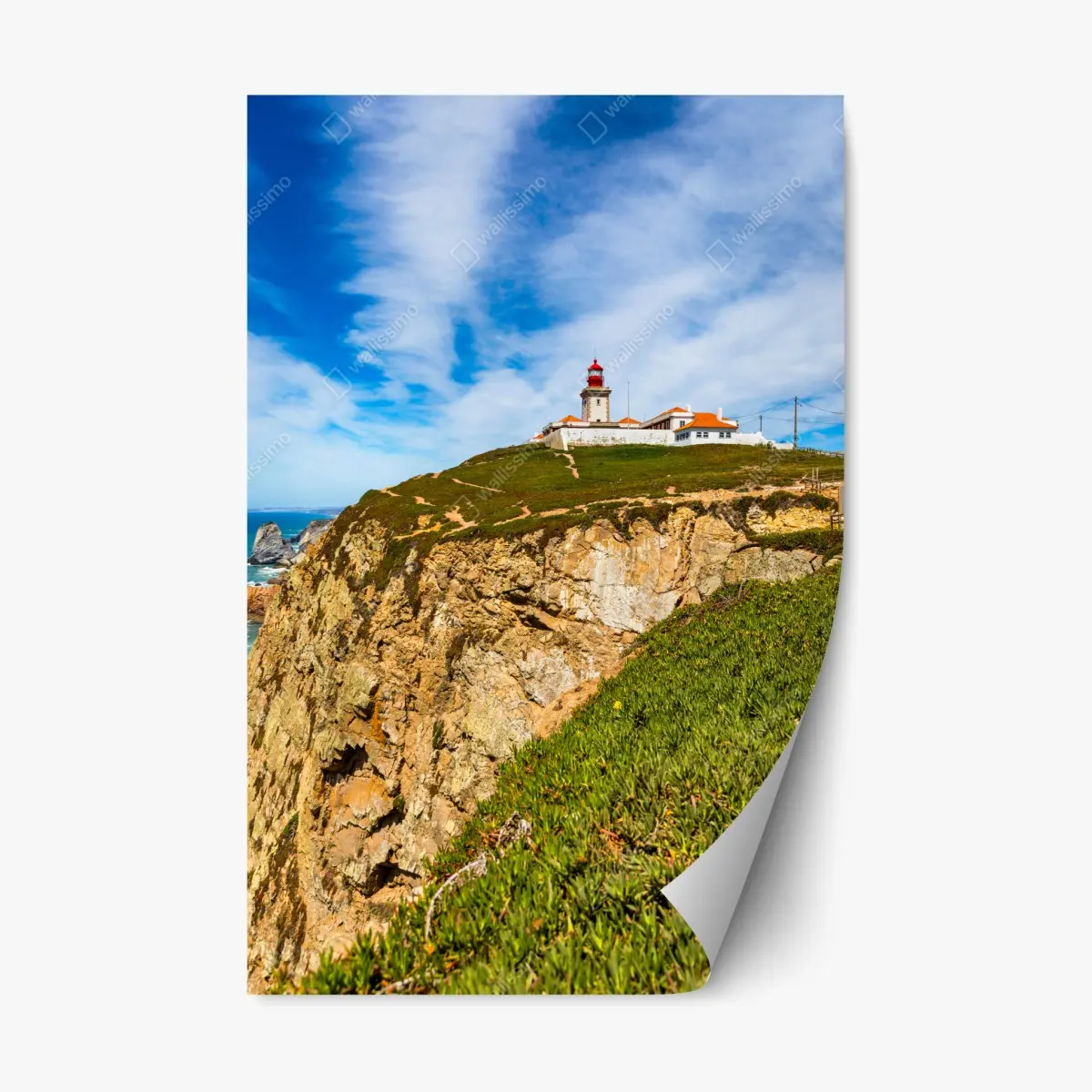 Repositionable sticker lighthouse on the cliffs of Cabo da Roca ⁕ Wallissimo® Repositionable sticker lighthouse on the cliffs of Cabo da Roca ⁕ Wallissimo®