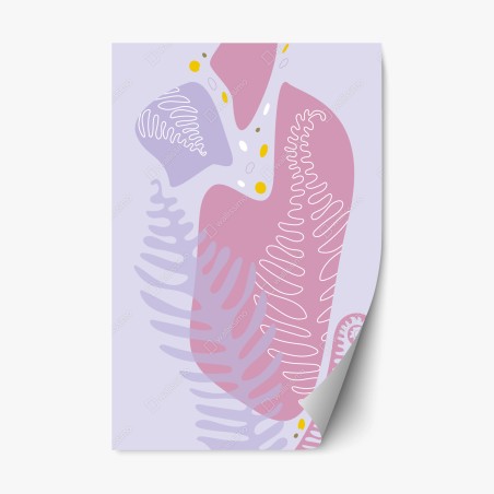 Repositionable sticker soft pastel botanical abstract • Wallissimo®
