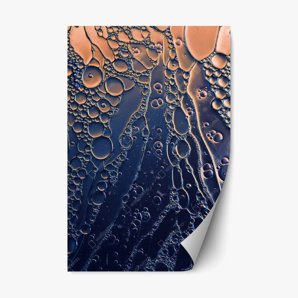 Repositionable sticker blue and gold abstract bubbles ⁕ Wallissimo® Repositionable sticker blue and gold abstract bubbles ⁕ Wallissimo®