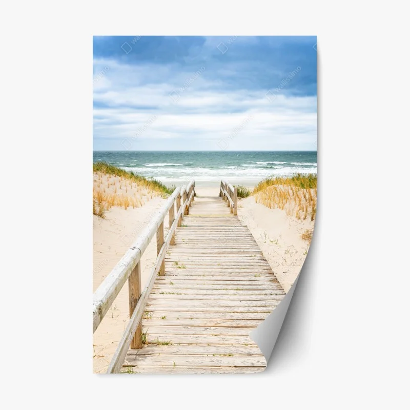 Repositionable sticker wooden path to the sea, Sylt