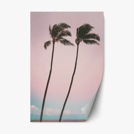 Repositionable sticker pastel palms at dusk • Wallissimo®