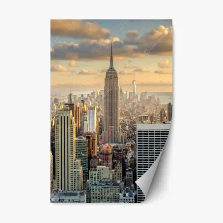 Repositionable sticker New York skyline at sunset • Wallissimo®