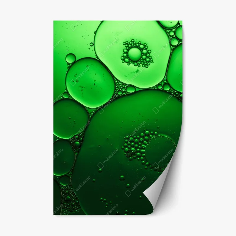Repositionable sticker green bubbles abstract composition