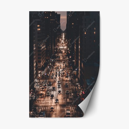 Repositionable sticker Manhattan nighttime avenue • Wallissimo®