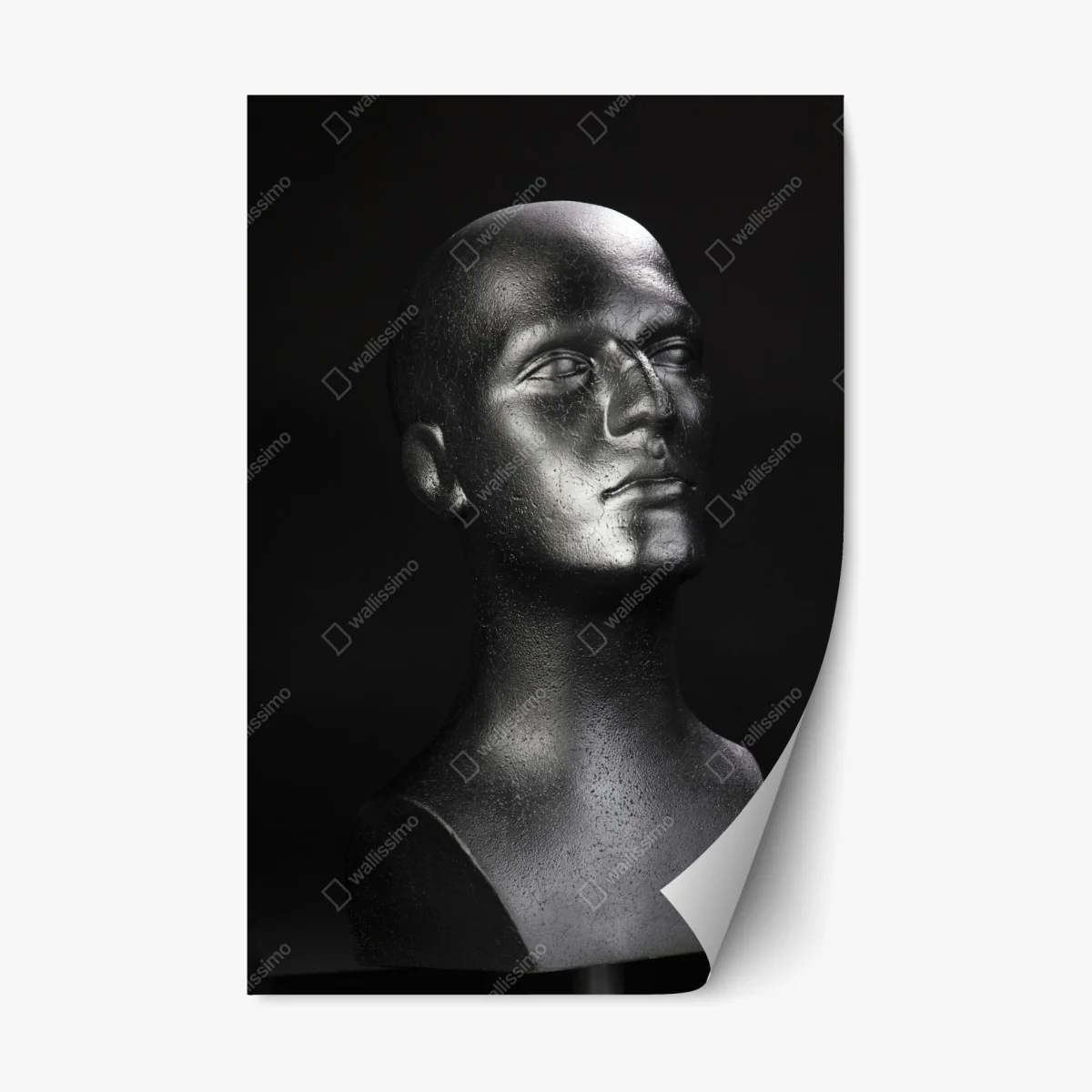 Repositionable sticker black mannequin bust portrait • Wallissimo® Repositionable sticker black mannequin bust portrait • Wallissimo®