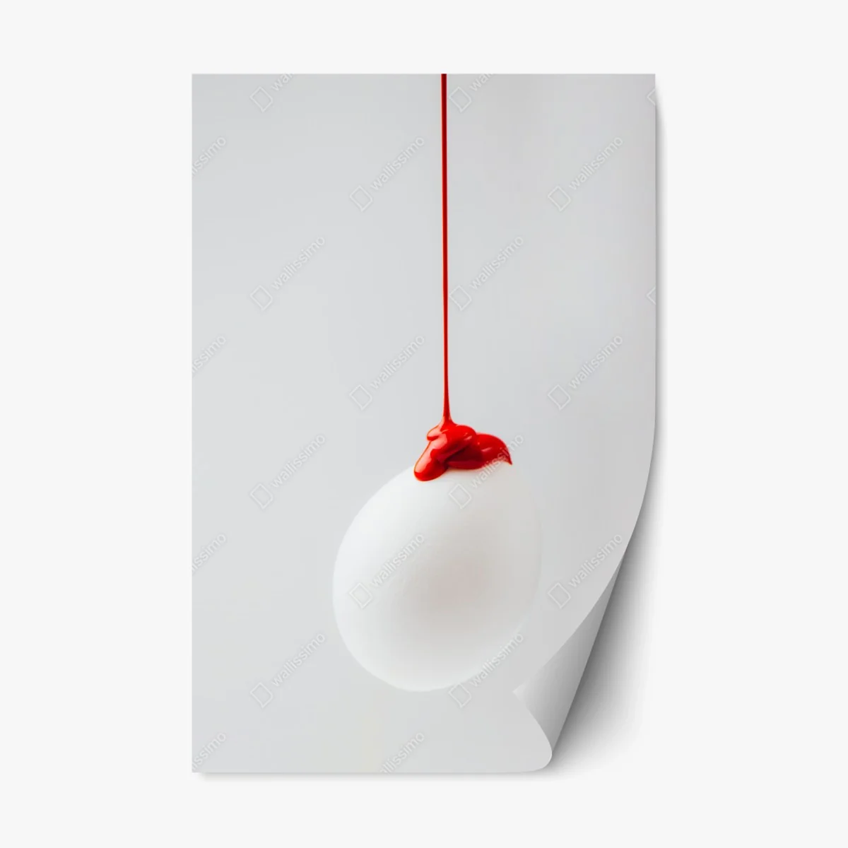 Repositionable sticker red paint drip on white egg • Wallissimo® Repositionable sticker red paint drip on white egg • Wallissimo®