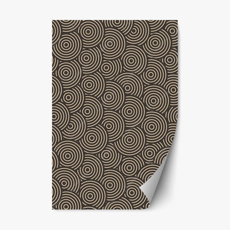 Repositionable sticker retro concentric circles pattern