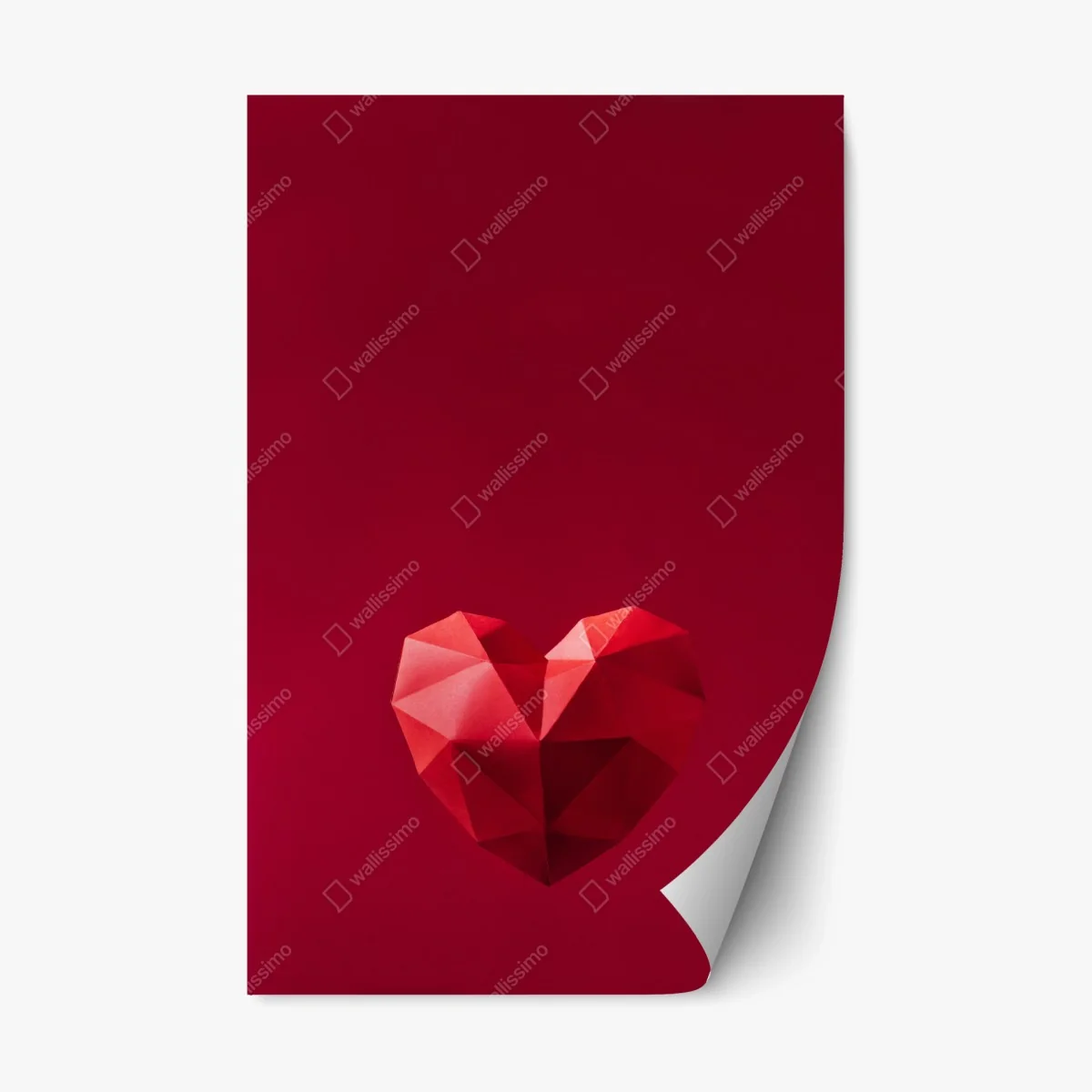 Repositionable sticker geometric red paper heart • Wallissimo® Repositionable sticker geometric red paper heart • Wallissimo®