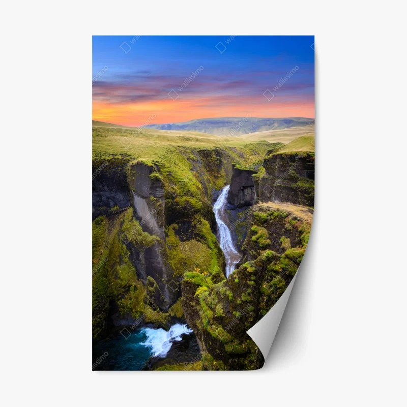 Repositionable sticker Fjadrargljufur canyon sunset panorama