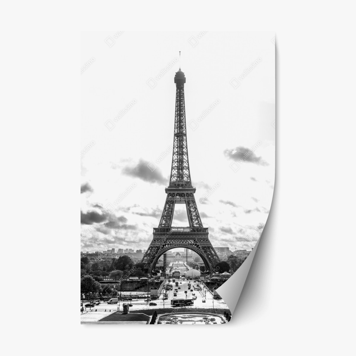 Repositionable sticker Paris Eiffel Tower in monochrome ⁕ Wallissimo® Repositionable sticker Paris Eiffel Tower in monochrome ⁕ Wallissimo®